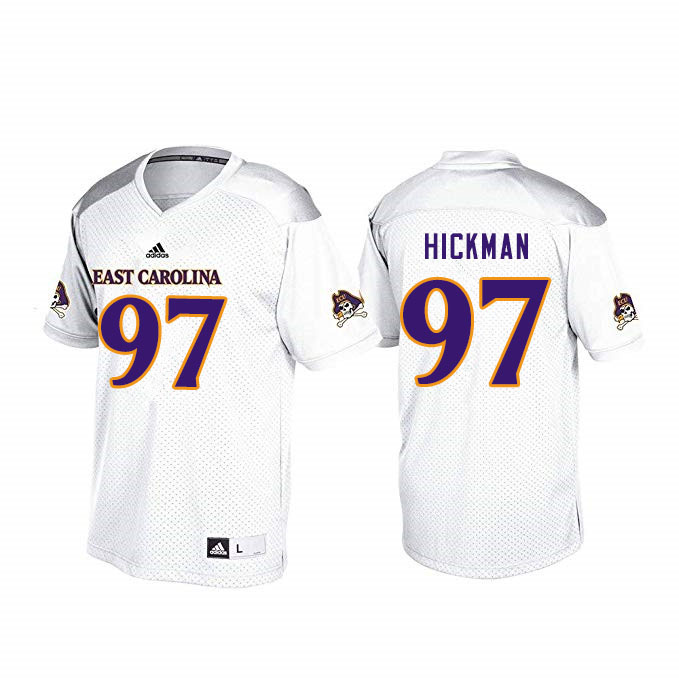 Men #97 Immanuel Hickman ECU Pirates College Football Jerseys Sale-White - Click Image to Close